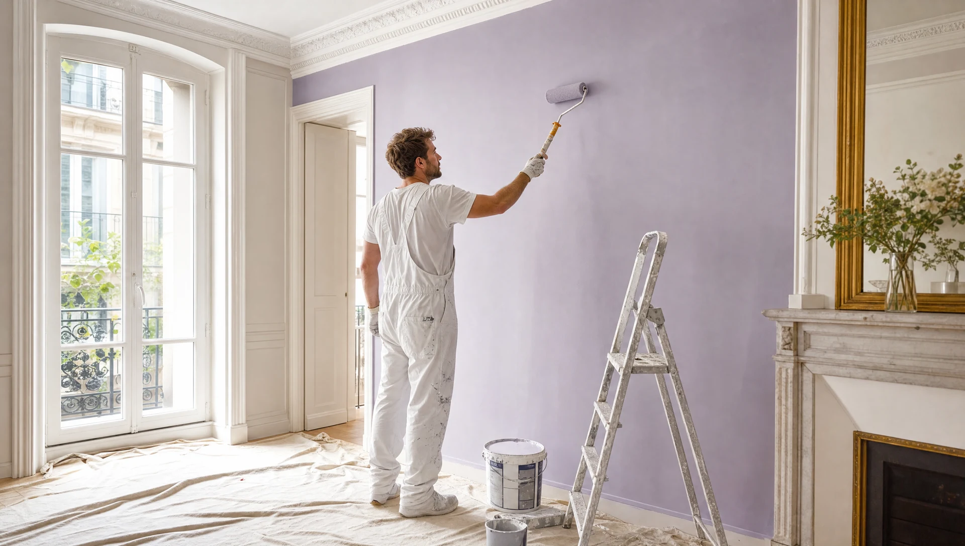 Chantier de peinture intérieure à Torcy